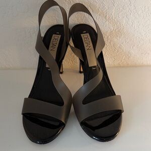 DELTAN Taupe Slingback Heeled Sandals